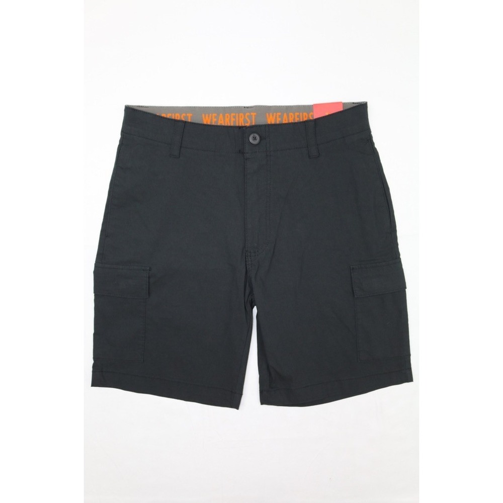 Wearfirst Mens Cargo Short Black Sz M 9in Inseam Stretch Soft Touch Comfort